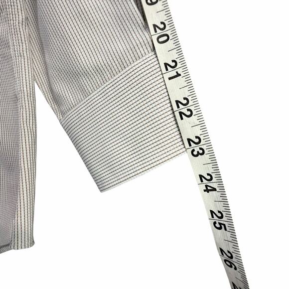 David Donahue Micro Dobby Dress Shirt Mens 15.5 White Formal Office Professional - Picture 10 of 14